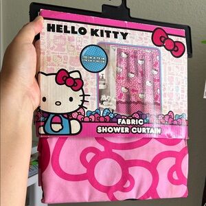 🖤NEW🔺2015 Hello Kitty Pink Fabric Shower Curtain with Bow Pattern